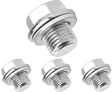 GisWell 4 Stück M16x1,5mm Ölablassschraube mit Dichtring, Ölablassschraube Mit Dichtring und Unterlegscheibe, Unterlegscheibe für Auto Motor