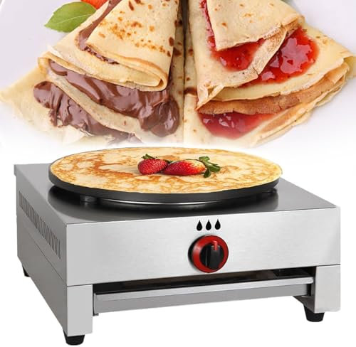 QUSYZD Crepera y Plancha para cocinar, máquina para Hacer panqueques de 16 pulgadas/40 cm, sartén Antiadherente Comercial para panqueques, Plancha para Crepes para Tortillas, a g,Gas