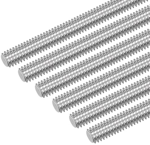 AOOSU Gewindestange M4 x 250mm, 6 Stück Vollgewindestange 304 Edelstahl Gewindestab Rechtsgewinde, Gewindestangen für Möbel- und Maschinenmontage