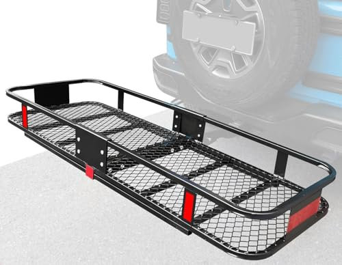 Faltbarer Gepäckträger mit robuster Anhängerkupplung, 227 kg, inklusive Gepäcknetz und Spanner für sicheren 5,1 cm Empfänger