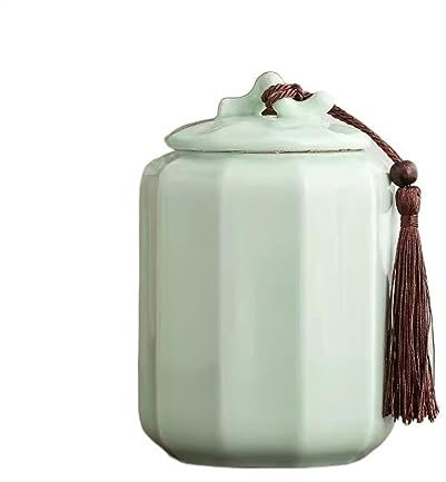 Bote de té Latas de azúcar de cerámica Decoraciones Decorativas de Gama Alta Tanques de Almacenamiento domésticos for té Verde y té Negro Caja de té