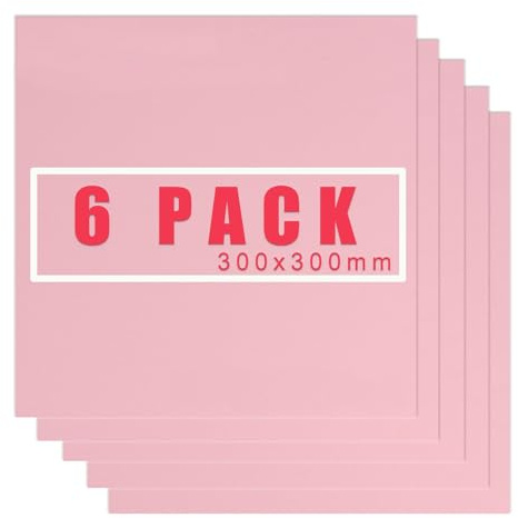Mindmed 6 pezzi compensato colorato da 3 mm, compensato di tiglio di colore rosa, 30 x 30 cm, per taglio laser e incisione, lastre di legno non trattate per falegnameria fai da te con incisione laser