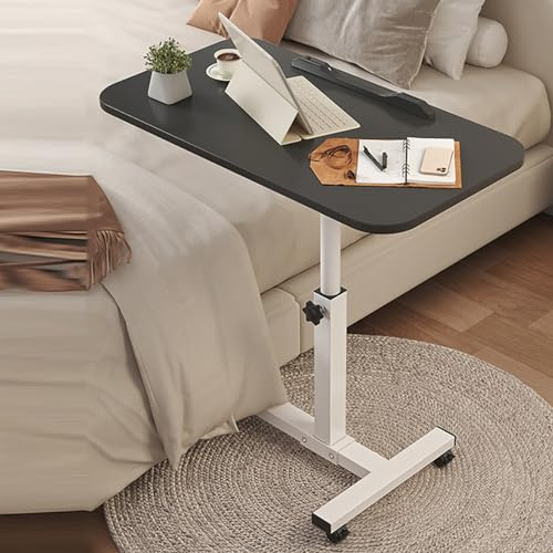 Höjdjusterbart rullande laptopbord med hjul lutat brickbord för säng och soffa med individuella avdelare för komfort och bekvämlighet