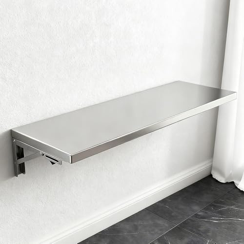 Generico Tavolo Da Parete Pieghevole, Scrivania Pieghevole A Muro In Acciaio Inossidabile, Tavolo A Scomparsa Tavoli A Ribalta Per Domestico Lavoro, Cucina(120x40cm/47x16in)