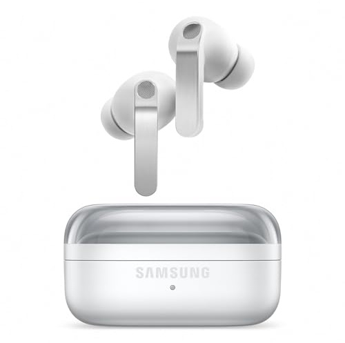Samsung Galaxy Buds4 Pro, Wireless Bluetooth Earbuds, Real Metal Blade, Full-Spectrum Hi-Fi Sound, 2-Way Speaker & Dual Amp, 360 Audio, ANC, White, 2 Year Extended Warranty (UK Version)
