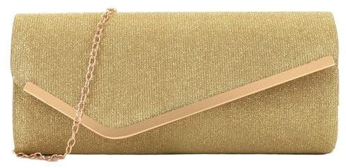 WEOKDFHA kvällsväska kuvertväska, mångsidig makeup för dambröllop, rund metall fällbart lock middagsväska för kvinnor, Guld, Einheitsgröße