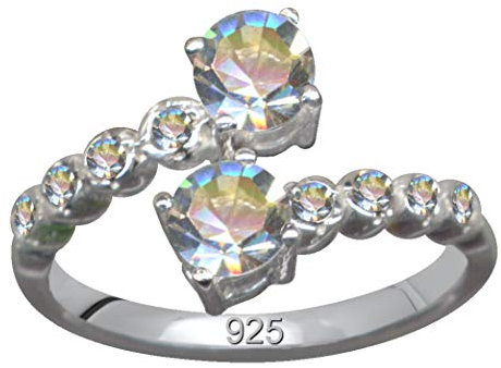 Jugendstil Art Nouveau Ring Echt Sterling Silber 925 Zirkonia Kristalle Liebe Glaube Hoffnung Emotion Symbol Motiv Stil Objekt extravagant gut schön modisch weiss klar transparent