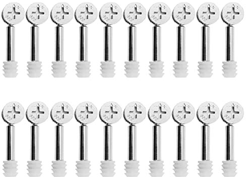 Hsthe Sea 20PCS 3 i 1 möbelkoppling Anslutningsbeslag Excentriskt kamlås Ø15mm och M6x40mm pluggskruvar för garderobsbeslag Skarvning Låsning Anslutning