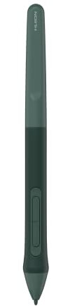 HUION PW110 Penna Digitale PenTech 3.0 Senza Batteria, Impugnatura in Silicone Estesa, 2 Pulsanti Programmabili,8192 Livelli di Sensibilità alla Pressione,per Inspiroy 2 S/M/L Tavoletta Grafica(Verde)