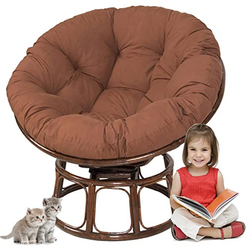 Papasan Stuhlkissen, Rundes Freizeit Papasan Sitzkissen, wasserdichte Stuhlpolster, Klappsofa Tatami Matte, FüR HäNgesessel/Terrasse/Gartenschaukel,02,130×130CM