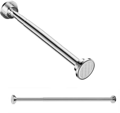 55-90cm Teleskopstange Edelstahl Klemmstange Vorhang Duschvorhang Kleiderstange Garderobe ohne Bohren Klemmstange ausziehbar verstellbar | 3 Farben | 5 Längen von 40-230cm