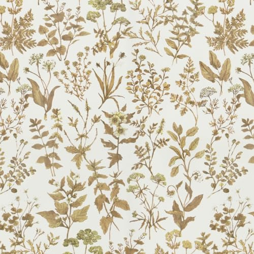 Fiula Selbstklebende Tapete Klebefolie Möbel Blumen Brau Weiß Blumentapete Blumen Blätter Dekorfolie Vinyl Wasserdicht Abnehmbar für Wohnzimmer Schlafzimmer 44CM*6M Möbelfolie Selbstklebend Wallpaper
