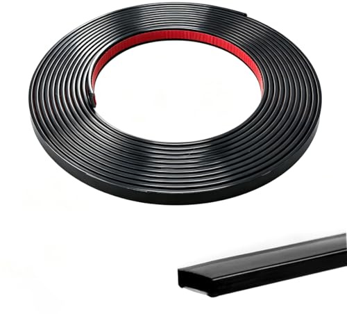 Lcxecnw Moldura flexible de despegar y pegar, moldura flexible de despegar y pegar, moldura para bordes de azulejos de pared, cocina, techos, decoración de marco de espejo y salpicaduras (negro)