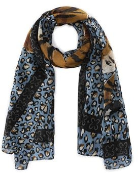 CODELLO Schal aus recyceltem Polyester mit Leoparden-Muster und XL-Tiger