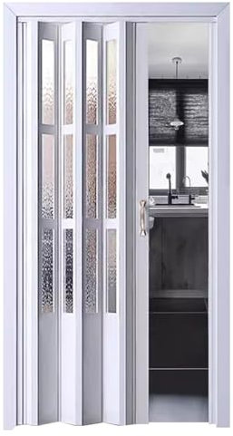 Porta a Soffietto da Interno Porta Scorrevole a Fisarmonica con Maniglia, Pannello Divisorio Temporaneo Pieghevole Dello Schermo, Privacy Interno Bagno Porta Armadio Muro Divisorio Cancello(36x80in(91