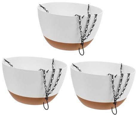 BESPORTBLE Selbstbewässernder Hängetopf 3er Set für Modernes Design Weiß