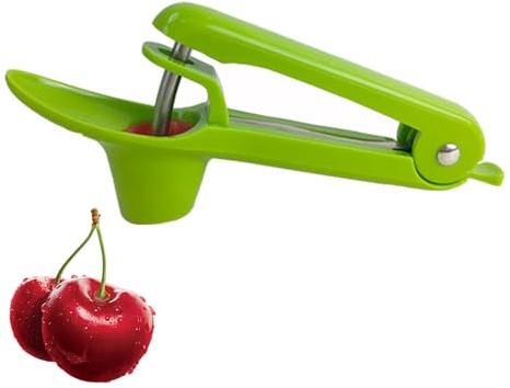 Kirschkernentferner,Kirschentkerner Edelstahl und Kunststoff aus,Kirschen Stechbeitel,Obstentkerner Remover,Kirschen Werkzeug,Kernentferner,für Kirschsteinentferner Kirschen Fruit Früchtsteinen(Grün)