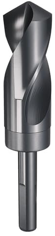 HARFINGTON 30mm Drill Bit 1/2 Reduced Shank 3-Flat 4341 High Speed Steel Nitriding Black 118° Standard Point for Plastic Wood Copper Aluminum Iron Medium Soft Metal