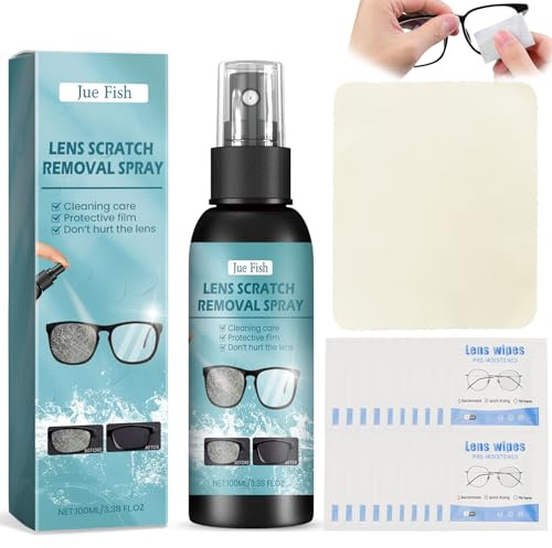 Spray Limpiador de Gafas con Set, con Paño de Limpieza de Microfibra y 20 Toallitas y Spray Limpiador de Gafas, de Contenido para una Limpieza Suave y Profunda de tus Lentes