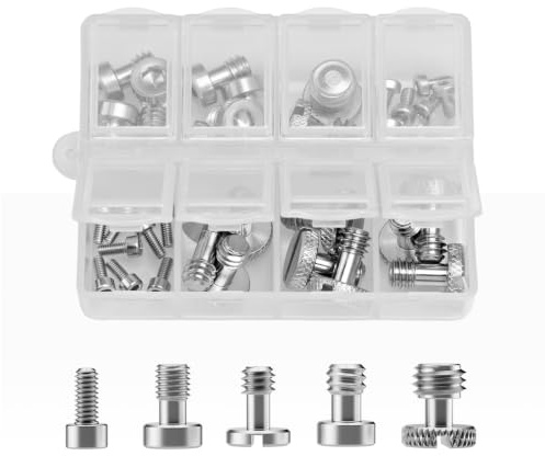 SMALLRIG 35-Piece Stainless Steel Screw Set for Cameras/Cages-6389 | Includes 1/4-20, 3/8-16, M2.5, M3 Screws, Comes with a Portable Storage Case
