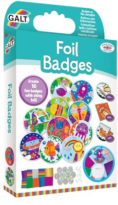 Galt Toys, Folienabzeichen, Buttons selber gestalten aus Folien, Bastelset für Kinder, ab 6 Jahren