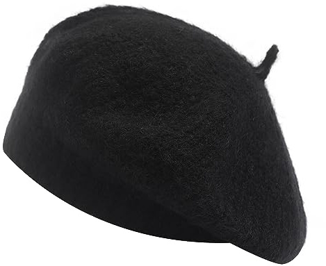 ZLYC Französische Baskenmütze aus Wolle für Damen, Winter, gestrickt, Baskenmütze, Künstlermütze