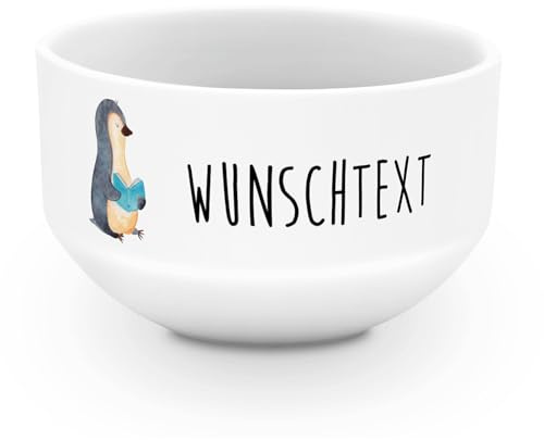 Mr. & Mrs. Panda Schale mit Namen Pinguin Buch - Personalisierte Geschenke, Müslischüssel, Urlaub, Freizeit, Ferien, personalisiert, Müslischale, Suppenschüssel, Lesen
