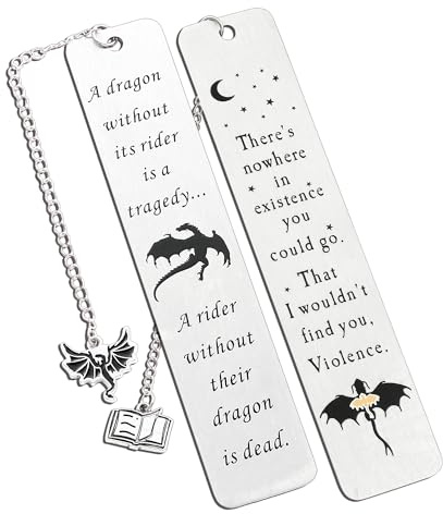Lesezeichen aus Edelstahl mit Fliegender Drache, Metall-Lesezeichen mit Quaste, Lesezeichen zum Lesen, für Damen und Herren, Paare, Buchzubehör, Lesezubehör für Buchliebhaber (Stil 2)