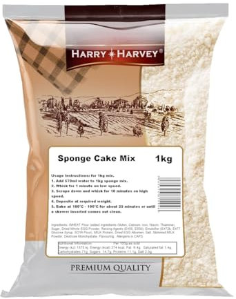Harry Harvey Sponge Cake Mix 1 kg | Light & Fluffy Cake Mix for Easy Bake-at-Home Sponges | Just Add Water or Milk | Perfect for Layers, Parties & Home Baking