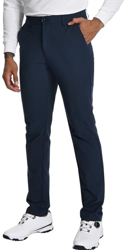 Pioneer Camp Pantaloni da golf da uomo, elasticizzati, traspiranti, lunghi, con elastico in vita e 3 tasche funzionali, Blu scuro, 32 W/32 L