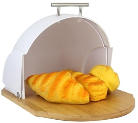 WUTIANBAO Boite A Pain Boite à Pain Boîte À Pain avec Couvercle en Métal pour Le Rangement du Pain Boîte De Rangement Boîte De Rangement pour Le Pain Huche à Pain Boîte De Rangement(White)
