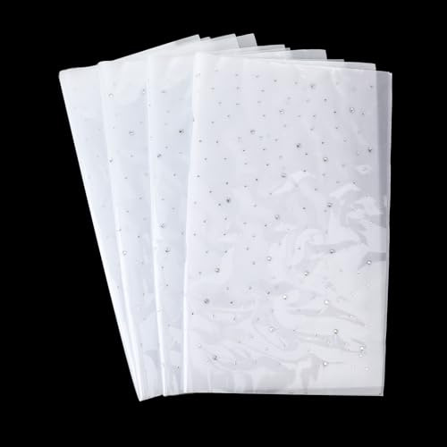 4 Bögen Strass zum Aufbügeln Glitzer Zum Aufbügeln Für Textilien, Glitzernde Hotfix Strass Aufkleber, Kristall Transfer Patches für DIY-Basteln (2 mm, 3,5 mm)