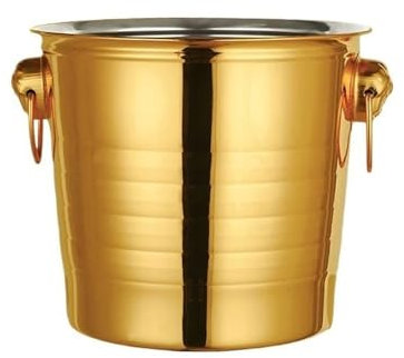 Ice Bucket for Home Bars Thickened Stainless Steel Ice Bucket Bar Champagne Chilled Beer Wine Chilled Bucket for Ice Cubes Beer, Drinks and Wine Cooler(Gold,Medium)