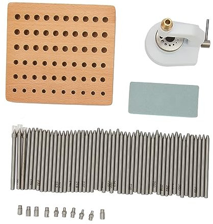 Urreparationssatsverktygspresssats med bekvämt halkfritt handtag, motståndskraftig aluminiumlegering, 50 stansstift, 10 stansar