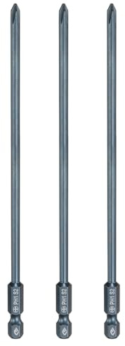 sourcing map 3 punte per cacciavite Phillips PH1 da 1/4 con gambo esagonale da 150 mm, lunghezza 0,4 cm, punte magnetiche a croce in acciaio S2 per utensili elettrici, blu