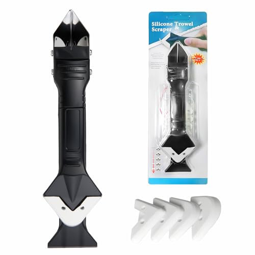 3 en 1 Enlève Joints à double embout, LINKINNO kit de Lisseur de joints Silicone grattoir Outil pour enlever l'ancien joint sans rayer Pour Cuisine Salle de bain Sol évier Fenêtre