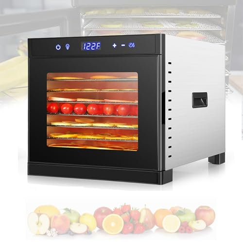 Générique Déshydrateur alimentaire 8 plateaux, séchoir alimentaire numérique professionnel, déshydrateur de fruits et de viande en acier inoxydable 700 W avec minuterie 24 h et contrôle de température