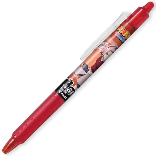 Pilot FriXion Heat / Friction Löschbarer einziehbarer Tintenroller FR7 Ball Clicker – Naruto Shippuden Limited Edition – mittlere Strichstärke 0,7 mm Spitze – 1 Stück – Rot