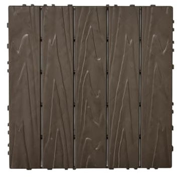 45 Piastrelle in Plastica ad Incastro per Patio, 30 X 30 CM, Pavimentazione Resistente alle Intemperie per Uso Interno ed Esterno, Ideale per Patii, Piscine e Balconi,caffè,9PCS