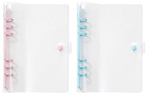 MITUMORMOR 2 Stück Ringordner A5 Ordner, Transparente Ringmappe aus PVC, Nachfüllbares 6 Ringe Ringordner mit Hülle, Wasserfeste Notizbuch Planer Binder für Büro Schule