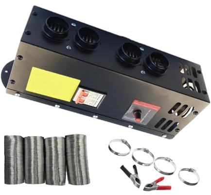Riscaldatore elettrico per auto Riloer, sbrinatore per camper, 24 V, 600 W-800 W, ventilatore riscaldatore portatile, 4 fori, sbrinatore per parabrezza, riscaldamento e raffreddamento