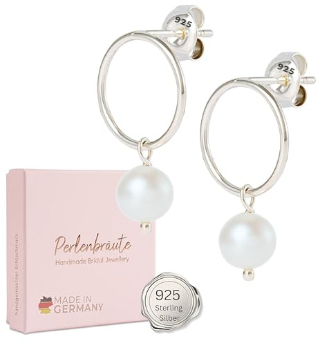 Schmuck mit Perlen Hochzeit – premium 925 – Ohrringe Braut – hochwertiger Brautschmuck Perlen – Damen Schmuck gold Braut – Brautohrringe, Ohrstecker