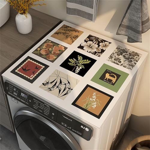 Highdi Housse de Protection pour Machine à Laver Top, Puzzle Blanc Coussin de Machine à Laver Antidérapant, Tapis de Protection pour Dessus Sèche-Linge Buanderie Séchage Rapide (Blanc 2,30x40cm)