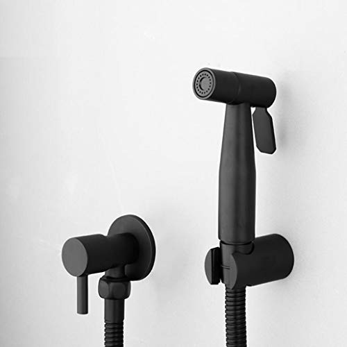 Ensemble de douchette de bidet noir mat avec robinet de douche dissimulé en acier inoxydable et support avec buse d'appoint pour une expérience de nettoyage améliorée