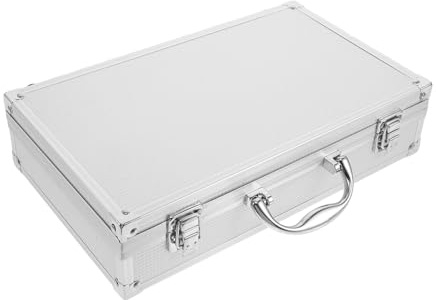FUTUREORYY Tragbarer Aluminium Mikrofonkoffer mit Fächern für Kabellose Mikrofone und Zubehör Stoßfeste Aufbewahrungsbox mit Sicherem Verschluss und Ergonomischem Griff für Outdoor und Events