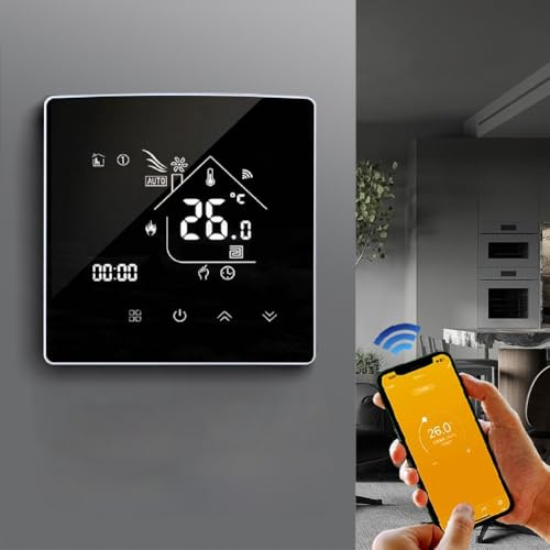 Termostato WiFi intelligente per caldaia a gas e riscaldamento a pavimento, termostato programmabile con WiFi e touchscreen, alimentato a batteria, controllo remoto tramite app, regolatore di