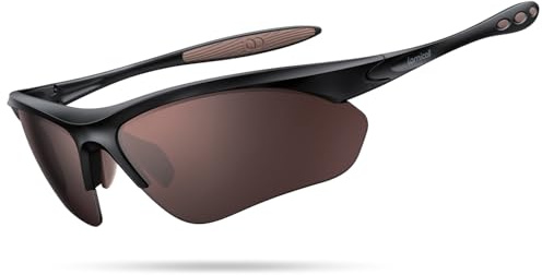 Lamicall 2026 Polarized Sports Sunglasses for Men Women - [22g Ultra Light] UV400 Protection Glasses for Cycling Driving Running Golf Hiking Ski with TR90 Frame, Adjustable Nose Pad - Brown