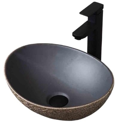 Lavandino da bagno vintage in ceramica, elegante lavabo per interni ed esterni, con accessori per mobili da toeletta e decorazione per la casa