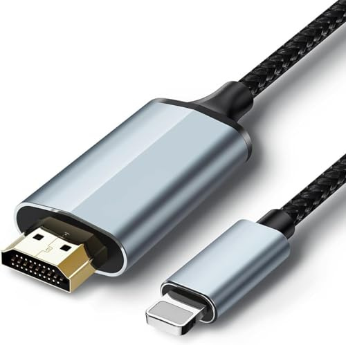 KQLHLHDYZ HDMI Cable Adapter for i-Phone to TV, 1080P Light-ning to Digital AV Adapter Sync Screen Connector for i-Phone to TV Projector Monitor