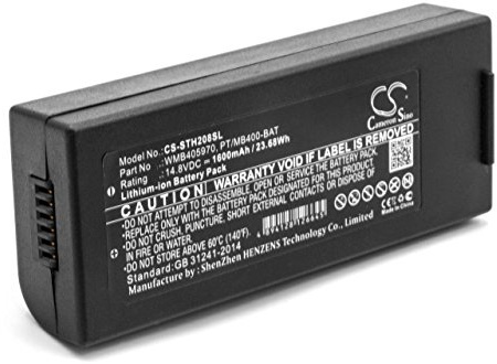 vhbw Akku kompatibel mit Sato MB410i | MB400i, TH208, TH2 Drucker Kopierer Scanner Etiketten-Drucker (1600 mAh, 14,8 V, Li-Ion)